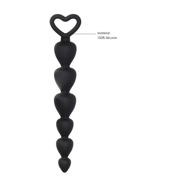 Анальные бусы ShotsToys Silicone Anal Beads, 17.5 см (черный)