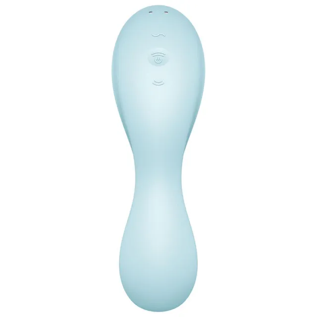 Вакуумний стимулятор клітора з вібрацією Satisfyer Curvy Trinity 5+ (блакитний)