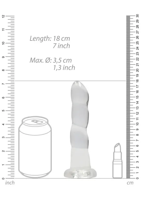 Фаллоимитатор RealRock Crystal Clear 7", 18 см (прозрачный)
