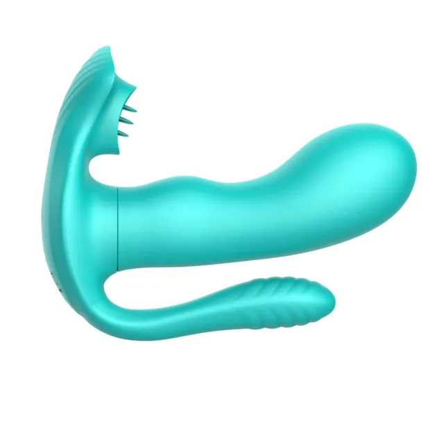 Вибратор B - Series Cute Tongue triple Stimulator, 12 см (зеленый)