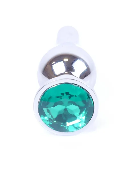 Анальная пробка B-Series HeavyFun Jewellery Silver Plug, 9.5 см (зеленый)