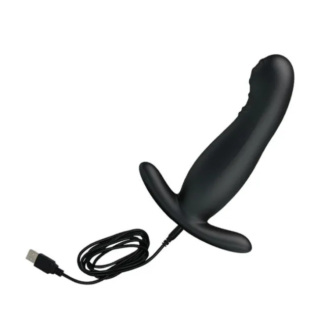 Pretty Love Prostate Massager Tickling 4 & Vibrating 7 USB - Stymulator prostaty, Czarny, 12, 7 cm