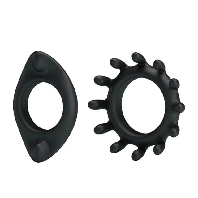 Набор эрекционных колец Baile Ring, 2 шт (черный)