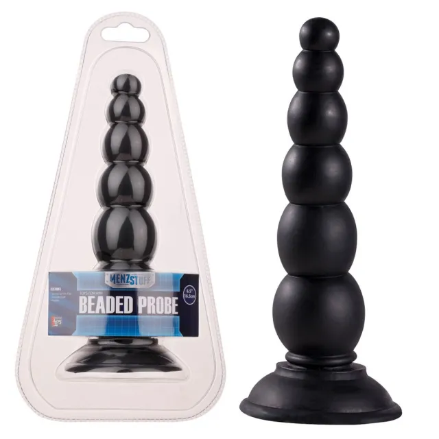 Dream Toys Beaded Probe - Korek analny, Czarny, 16.5 cm