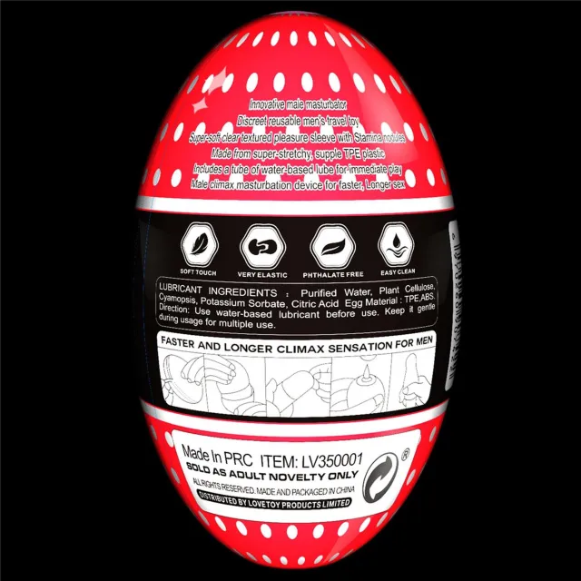 Lovetoy Giant Egg Stamina Nodules Edition - Masturbator jajko, Przezroczysty, 13 cm