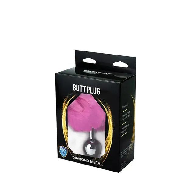 Анальна пробка Fantasy Butt Plug bunny tail, 7 см (рожевий)