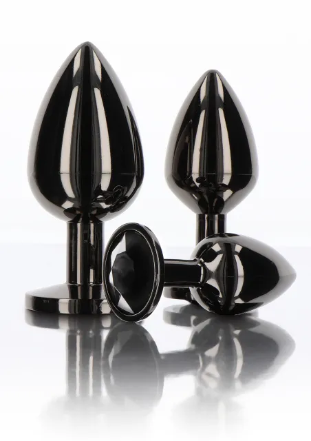 Анальна пробка Taboom Butt Plug With Diamond Jewel L, 9.5 см (чорний)