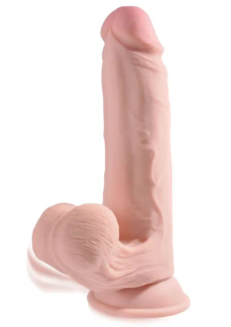 Фаллоімітатор King Cock 3D Cock Swinging Balls, 26 см (тілесний)