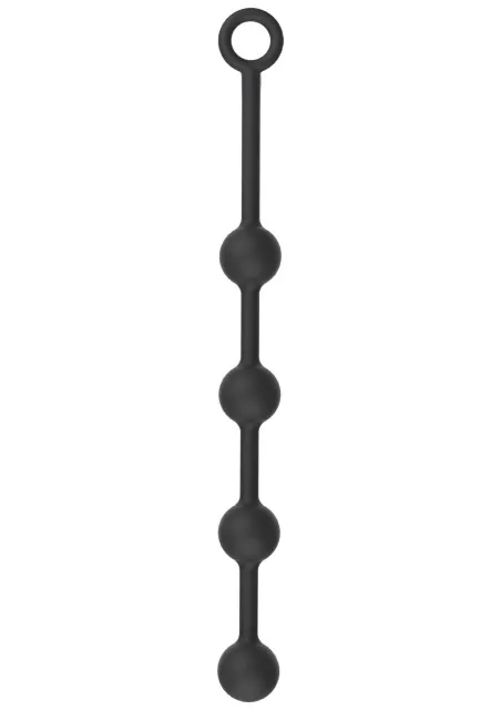 Hidden Desire Heavy Anal Balls - Łańcuszek analny, Czarny, 49 cm