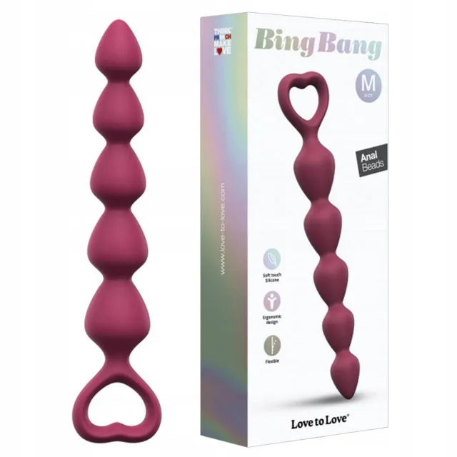 Анальний ланцюжок Love To Love Bing Bang M Plum Star, 18,5 см (бордовий)