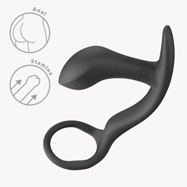 Анальная пробка с эрекционным кольцом Fun Factory Bootie Ring, 6.7 см (черный)