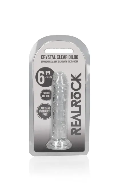Фалоімітатор RealRock Crystal Clear Realistic Dildo 6'', 15.5 см (прозорий)