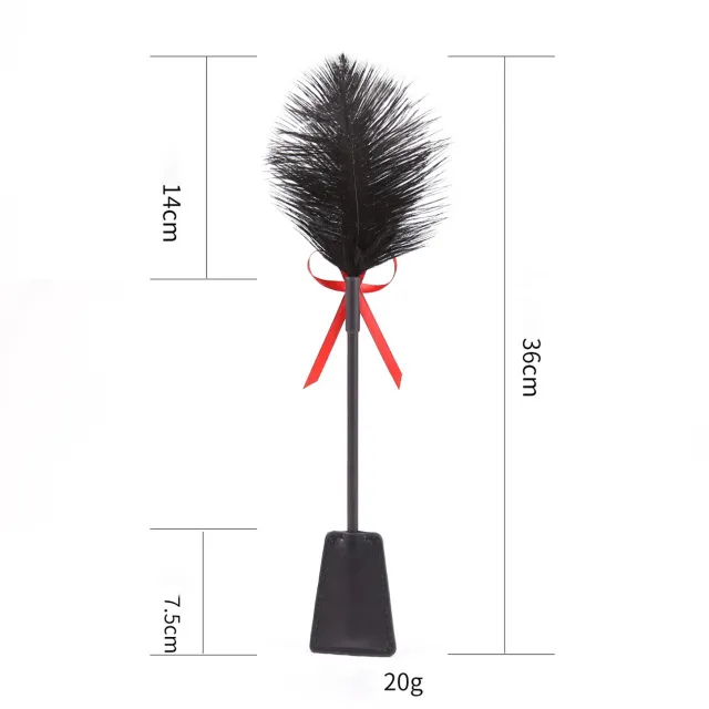 Fetish B - Series Tickler & Whip 2.0 - Szpicruta, Czarny, 36 cm