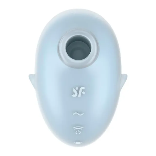 Satisfyer Cutie Ghost - Bezdotykowy stymulator łechtaczki z wibracjami, Niebieski, 9.1 cm