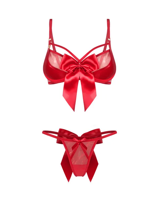 Комплект білизни з 2 предметів Obsessive Gifty Red, S/M (червоний)