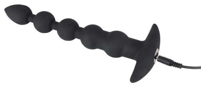 Анальний ланцюжок з вібрацією Black Velvets Rechargeable Beads, 21 см (чорний)