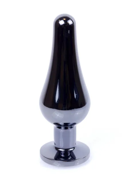Анальная пробка B-Series HeavyFun Dark Silver, 9.5 см (голубой)