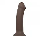 Фалоімітатор Strap-On-Me Dual Density Bendable XL, 20 см (коричневий)