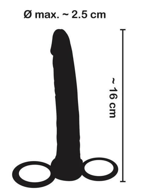 Насадка на пенис для двойного проникновения Anal Special, 16 см (черный)