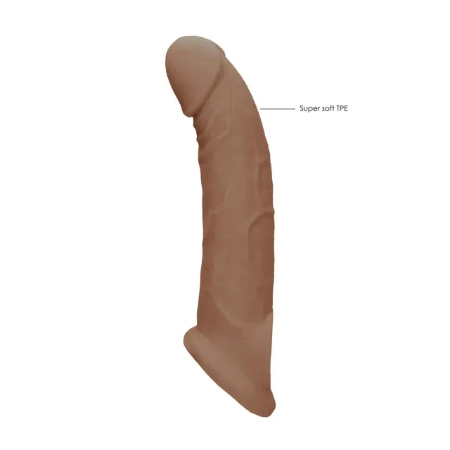 Насадка на пеніс RealRock Penis Sheath, 21.5 см (коричневий)