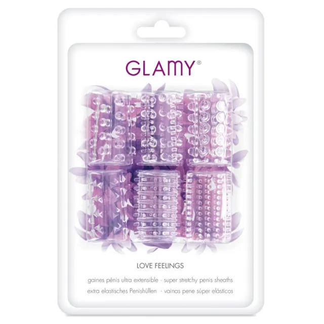 Насадка на пенис Glamy Love Feelings 6 Rings, 6 шт (прозрачный)