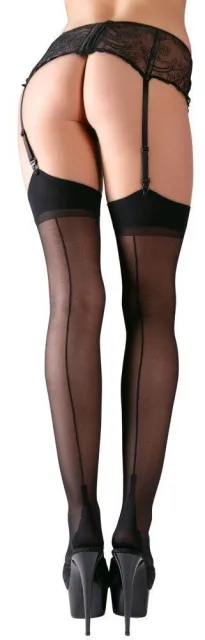 Чулки Cottelli Legwear с декоративным швом, 6 (черные)
