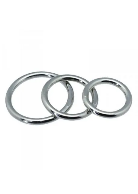 Эрекционное кольцо Timeless metal rings, 3 шт (серебристый)