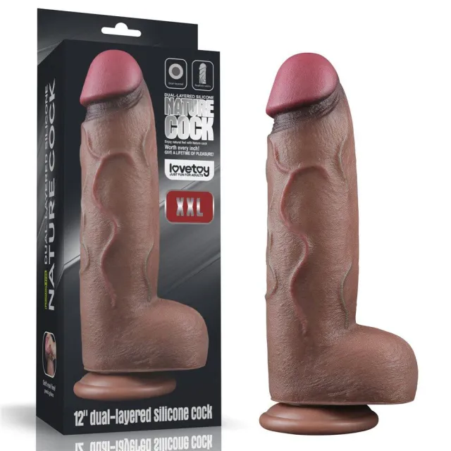Фаллоимитатор Dual-Layered Silicone Nature Cock 12'', 31 см (коричневый)