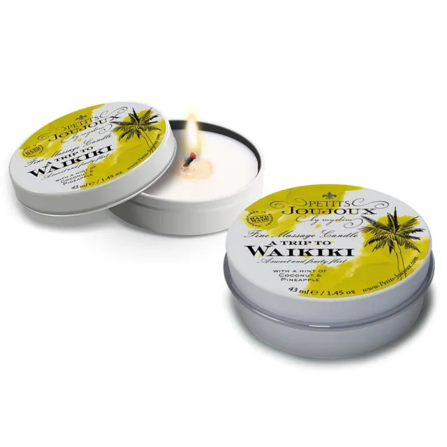 Petits Joujoux A Trip To Waikiki - Świeca do masażu, Kokos, 43 ml