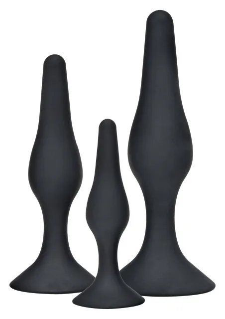 Набор анальных пробок TOYJOY Curvy Companions Kit, 3 шт (черный)