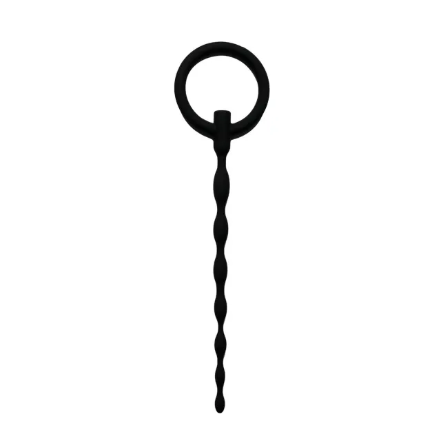 Стимулятор уретры Sinner Gear Silicone Penis Plug With Pull Ring (черный)
