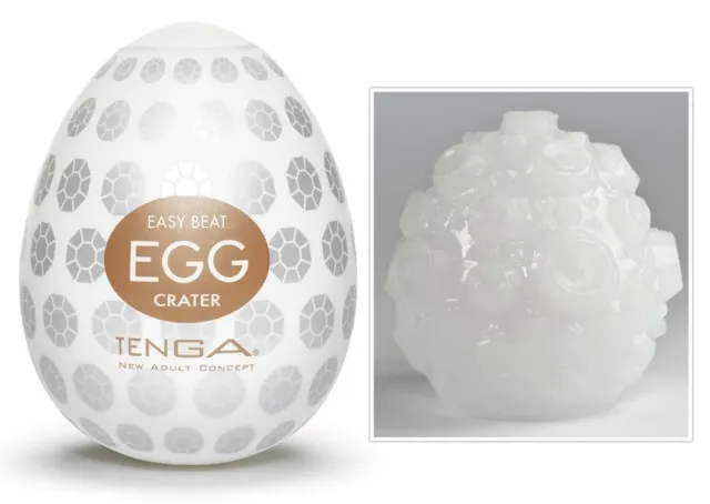 Tenga Egg Stronger Crater - Masturbator jajko, Biały, 7 cm