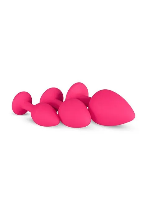 Набор анальных пробок EasyToys Plug-Diamond, 3 шт (розовый)