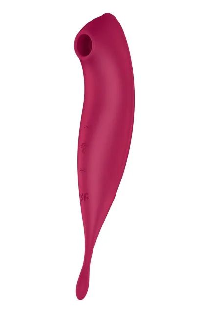 Вакуумный стимулятор клитора с вибрацией Satisfyer Twirling Pro+ (красный)