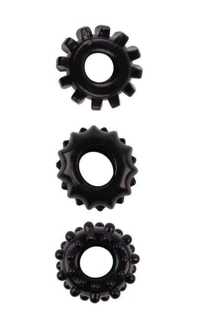 Dream Toys All Time Favorites Set OF 3 Cockrings Black - Zestaw pierścieni erekcyjnych, Czarny