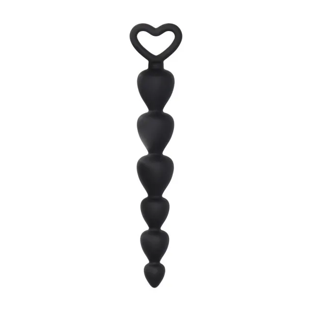Анальные бусы ShotsToys Silicone Anal Beads, 17.5 см (черный)