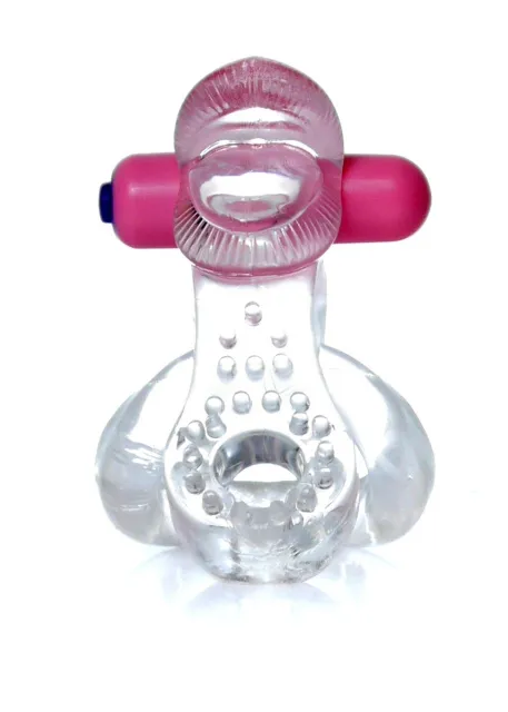 Виброкольцо B - Series EasyLove Tongue Vibro CockRing, 9.5 см (прозрачный)
