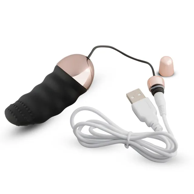 Віброяйце Teazers Ribbed Vibrating Egg, 8 см (чорний)