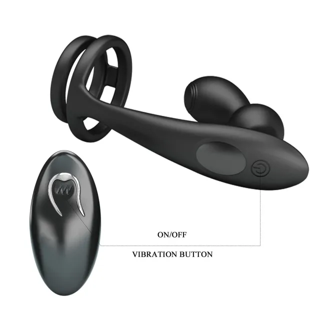 Вібростимулятор простати MR Play Remote Control, 13.5 см (чорний)