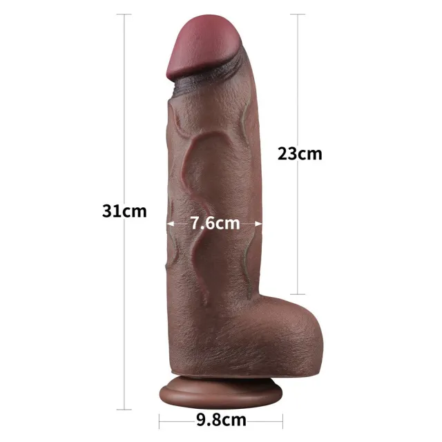Фаллоимитатор Dual-Layered Silicone Nature Cock 12'', 31 см (коричневый)