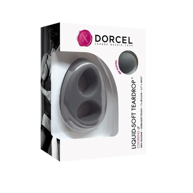 Эрекционное кольцо Dorcel Liquid-Soft Teardrop, 7 см (серый)