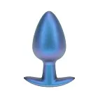 Анальна пробка Ouch! Smooth Anal Plug Metallic L, 8.9 см (синій)