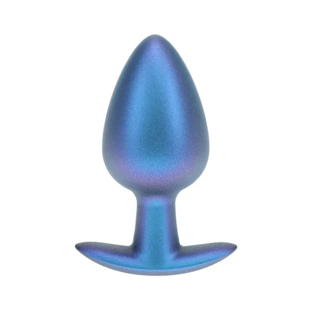 Анальна пробка Ouch! Smooth Anal Plug Metallic L, 8.9 см (синій)