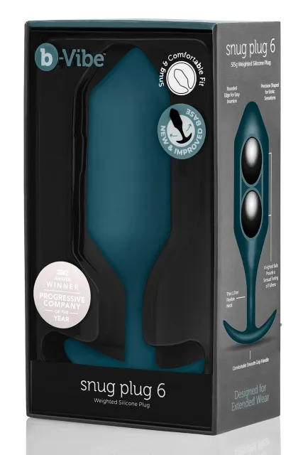Анальная пробка B-Vibe Snug Plug 6, 16 см (синий)