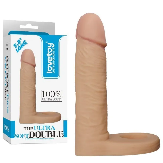 Насадка на пенис The Ultra Soft Double, 14,7 см (телесный)