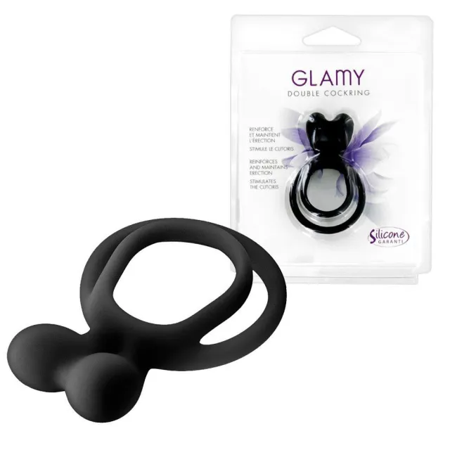 Эрекционное кольцо Glamy Double Cockring, 6,3 см (черный)