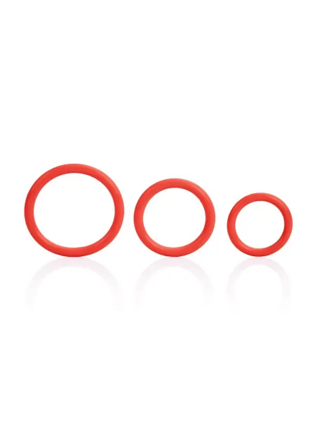 CalExotics Tri-Rings - Pierścień erekcyjny, Czerwony, 6 cm