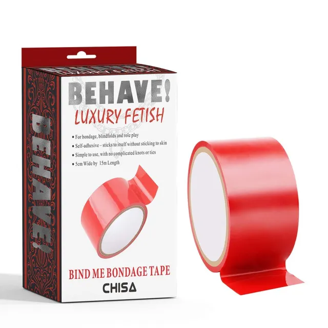 Бондажна стрічка Behave Luxury Fetish Bind Me Bondage Tape, 15 м (червоний)