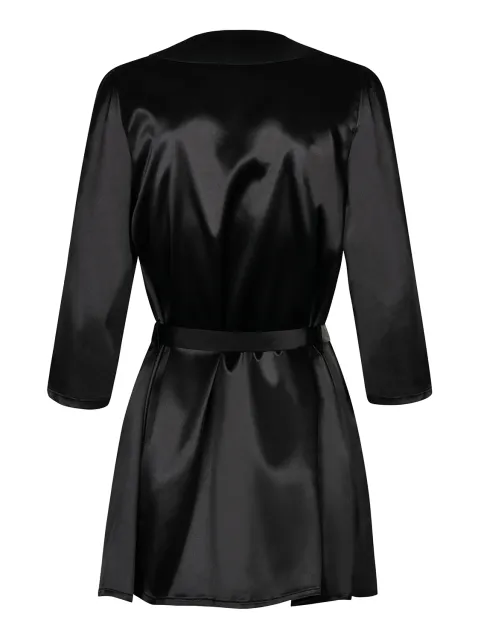 Сексуальный комплект Obsessive Satinia, L/XL (черный)