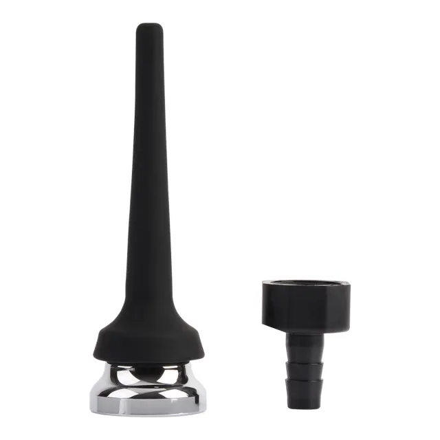 Black Mont Tapered Enema Attachment - Prysznik analny, Czarny, 11.2 cm
